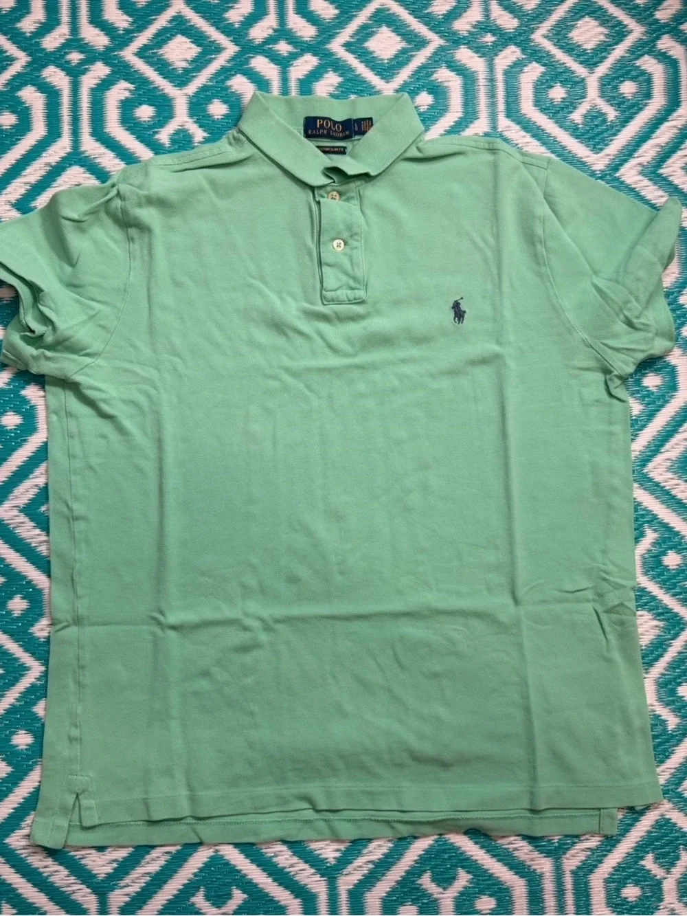 Ralph Lauren Polo Shirt in Mint Green with Navy Pony
